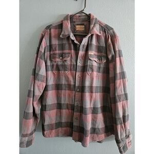 Orvis Classic Collection Heavy Flannel Shirt Jacket 100%‎ Cotton Plaid Size XL